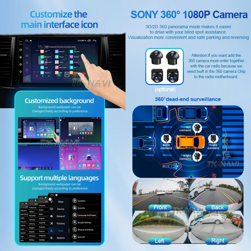 Android 15 Pantalla CarPlay para Hyundai Classic Santa Fe 1 2000 - 2004 2005 - 2015 Multimedia Player GPS Navegación Carplay Auto WIFI