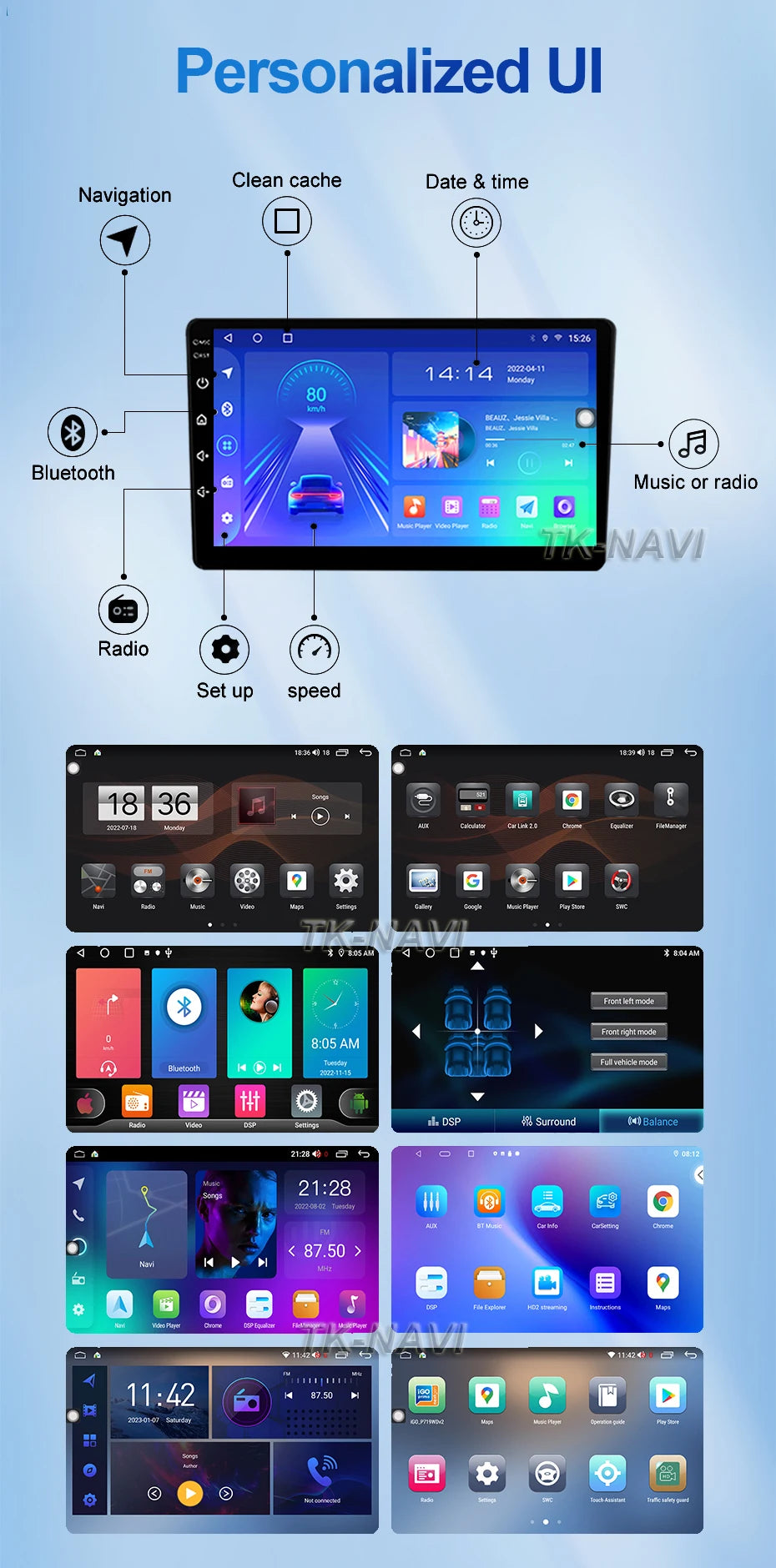 Android 15 Pantalla CarPlay para Hyundai Classic Santa Fe 1 2000 - 2004 2005 - 2015 Multimedia Player GPS Navegación Carplay Auto WIFI